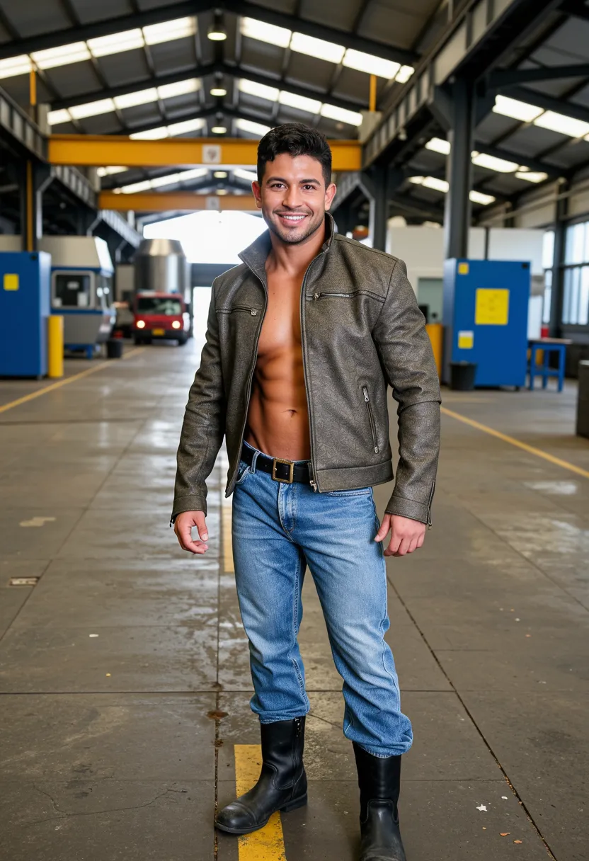 36841 industrial factory wearing a jacket wearing jeans wearing boots full body happy 1778392980464